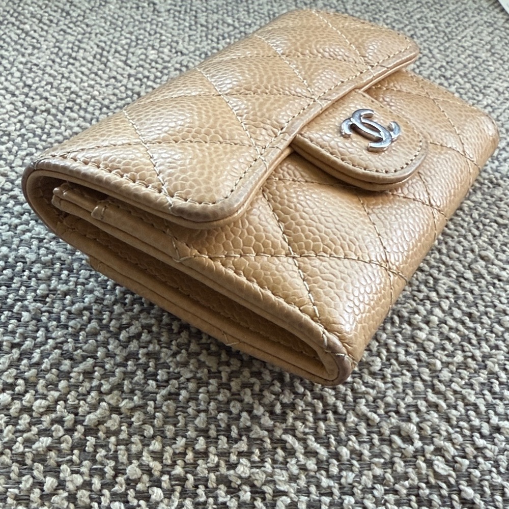 Chanel Tan Quilted Leather Wallet - Picture 10 of 16